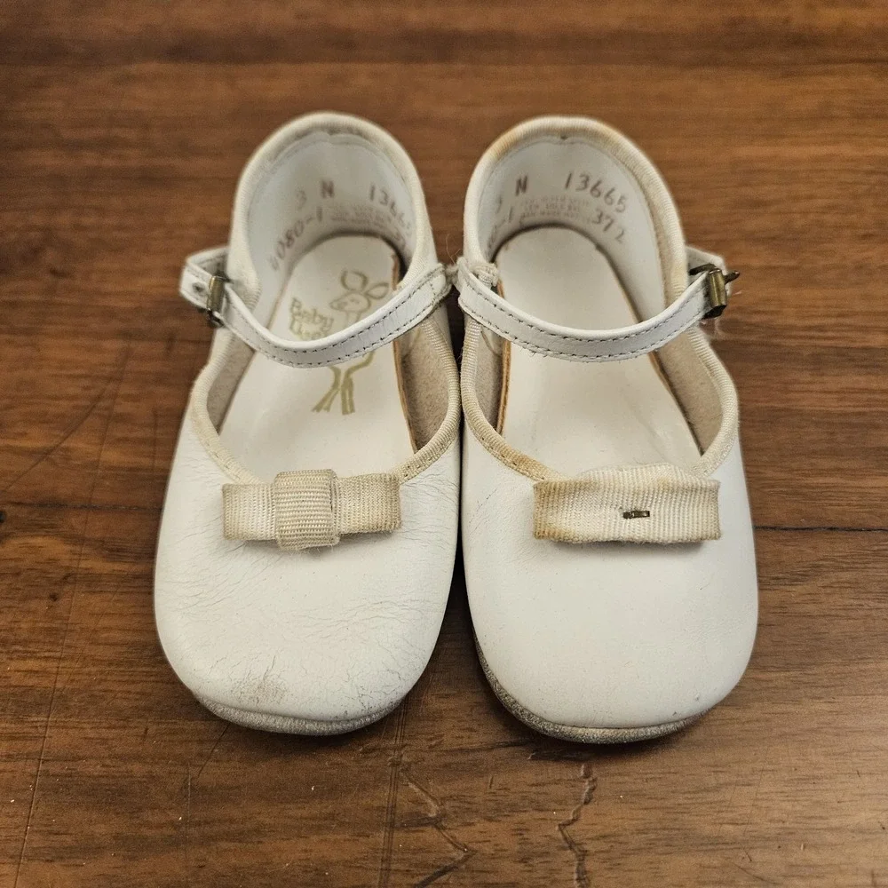 Vintage Baby Deer Soft Soles 3N Baby Shoes Original Box Infant White READ
